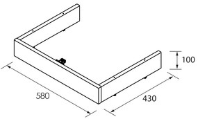 Muebles plint voor badkamermeubel 60cm walnoot