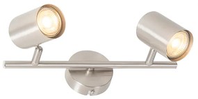 Moderne plafondlamp staal 2-lichts verstelbaar - Jeana Modern GU10 Binnenverlichting Lamp