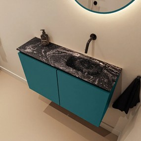 Mondiaz Ture DLux toiletmeubel 80cm smag met wastafel lava rechts zonder kraangat