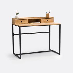 Bureau van eikenhouten fineer met klein opzetstuk, Hiba