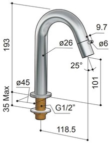 Hotbath Cobber Fonteinkraan Gepolijst Messing PVD U001