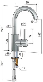 Hotbath Buddy Wastafelkraan Geborsteld Nikkel B004