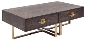 Kare Design Osaka Salontafel Donker Hout Messing - 137.4 X 77cm.