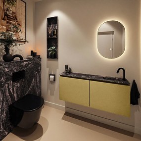 Mondiaz Ture DLux toiletmeubel 120cm oro met wastafel lava rechts met kraangat