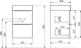 Sapho Emona fonteinkast 40x55cm donkerbruin