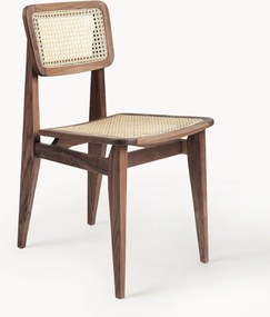 Houten stoel C-Chair van walnoothout met Weens vlechtwerk