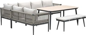 Garden Impressions Burela lounge dining set 6-delig links - taupe