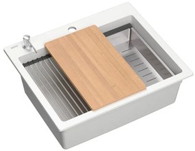 granieten spoelbak KURT 110 WORKSTATION White