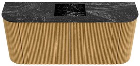 Mondiaz Joya DLux 95cm toiletmeubel ronding links/rechts oak met wastafel faye midden zonder kraangat lava