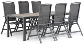 Tuinset 6 personen 217 cm Aluminium Grijs Lifestyle Garden Furniture Tirana/Young