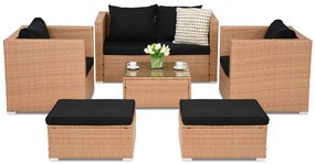 Roma Coffee 4 + 2 Garden Point honingpof tuinmeubelen in technorattan
