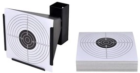 vidaXL Schietkast trechtervormig met 100 papieren targets 14 cm