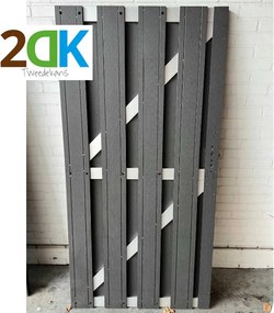 Tweedekans - Tuindeur composiet Stijl antraciet met blank alu frame incl. beslag (100 x 180 cm)