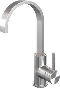 Brauer Stripe wastafelkraan met draaibare platte uitloop model A RVS geborsteld PVD