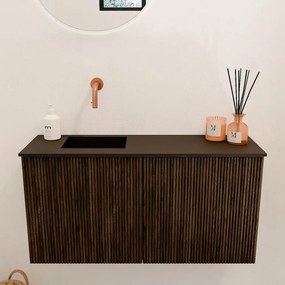 Mondiaz Joya 80cm toiletmeubel walnut met wastafel faye links zonder kraangat urban