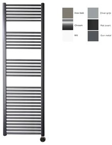 Sanicare electrische design radiator 172 x 60 cm. Gun metal met thermostaat chroom (rechtsonder) HRAEC601720/M