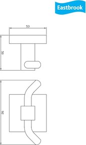 Eastbrook Rimini messing handdoekhaak chroom