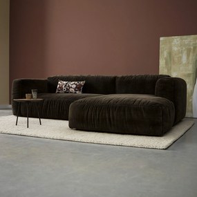 Bruine Hoekbank Met Chaise Longue Rechts