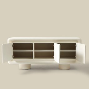 Wit Dressoir Organisch Betonlook - 183x47x82cm.