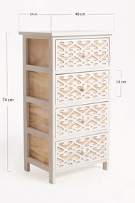 Hulpmeubilair Cloak Wit, breed, 4 laden