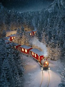 Ilustratie Amazing cute christmas train, Vadmary
