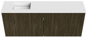 Mondiaz Joya 100cm toiletmeubel shadow met wastafel faye links zonder kraangat talc