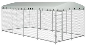 vidaXL Hondenkennel voor buiten met dak 8x4x2,3 m