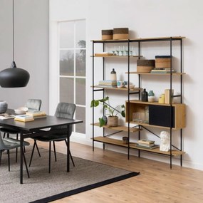 Eiken Boekenkast Met Opbergruimte - 173x27x188cm.