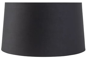 Katoenen lampenkap zwart 40/45/25 met gouden binnenkant