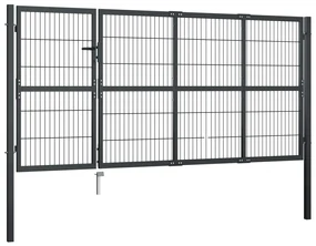 vidaXL Poort met palen 350x120 cm staal antraciet
