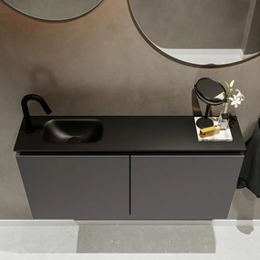 Mondiaz Ture 100cm toiletmeubel dark grey met wastafel urban links 1 kraangat