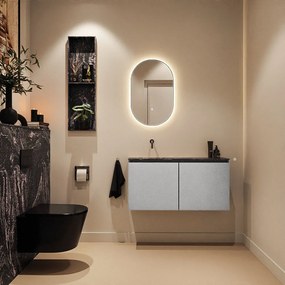 Mondiaz Ture DLux toiletmeubel 100cm plata met wastafel lava links zonder kraangat