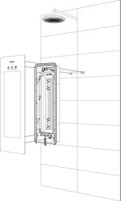 Sunshower Round Plus Small Sand White infraroodlamp en UV 33x95x10cm opbouw