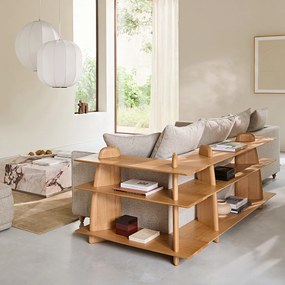 Massief eiken lage boekenkast, groot model, ILOSS