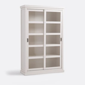 Vitrine boekenkast met 2 schuifdeuren, Lunja