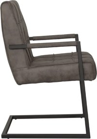 Eetkamerstoel - Jupiter - stof Cowboy retro lederlook antraciet