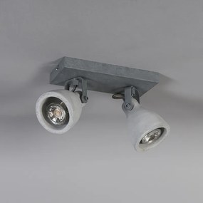 Industriële spot grijs beton 2-lichts - Creto