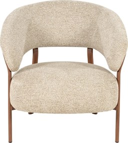 Fauteuil Met Houten Poten Bruin