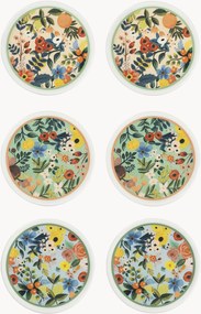 Porseleinen pizzaborden Fiori Frida, 6-delig