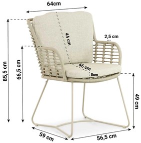 Tuinset 4 personen  Aluminium/rope Taupe 4 Seasons Outdoor Fabrice/Sand