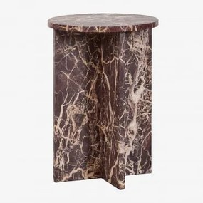 Ronde Bijzettafel Ø35 Cm In Mencia Marmer Rood Marmer Cherry Gold - Sklum