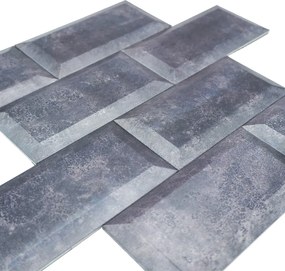 Zelfklevende Mozaïektegels Metaal | Subway 3D Blauwgrijs | 30,5×30,5 cm | Keuken, Bad &amp; WC