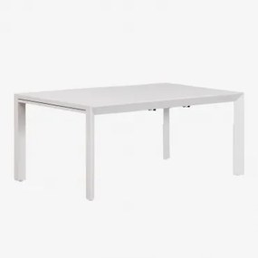 Rechthoekige Uitschuifbare Aluminium Tuintafel Starmi 180-240x100 Cm Gardenia Wit - Sklum