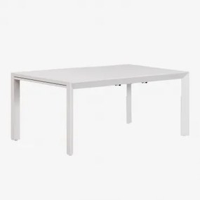 Rectangulaire Uitschuifbare Aluminium Tuintafel 180-240x100 Cm Starmi Gardenia Wit - Sklum
