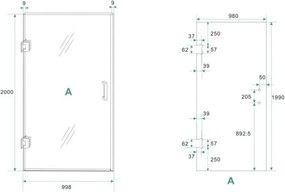 Mueller Less glas voor nisdeur 100x200cm