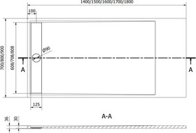 Mexen Amon rechthoekige douchebak SMC 160 x 90 cm, wit - 4F109016