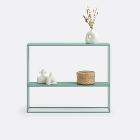 Console in metaal met dubbel plateau, Hiba