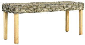 vidaXL Bankje 110 cm natuurlijk kubu rattan en massief mangohout