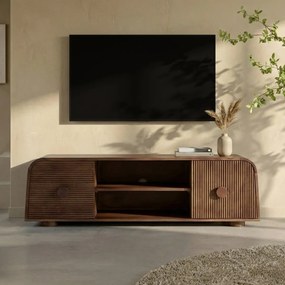Houten Tv-meubel Met Ronde Hoeken - 140x40x43cm.