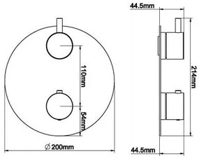 Mueller Round afbouwdeel voor inbouwdeel 2-wegs thermostaat RVS-look